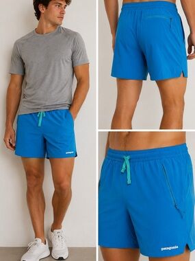 Patagonia Blue Performance Running Shorts Men’s Size Small